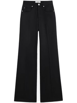 AMI Paris high-rise flared-leg jeans - Black