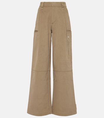 Ami Paris High-rise wide-leg cotton cargo pants