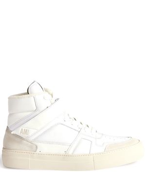 AMI Paris high-top leather sneakers - White
