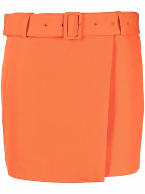 AMI Paris high-waisted belted miniskirt - Orange