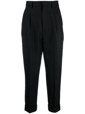 AMI Paris high-waisted cropped trousers - Black