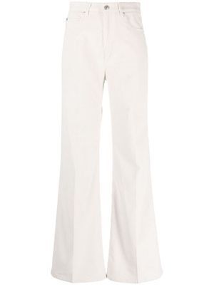 AMI Paris high-waisted flared corduroy cotton trousers - 185 IVORY
