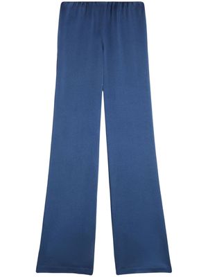 AMI Paris high-waisted satin trousers - Blue