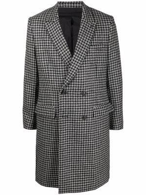 AMI Paris houndstooth pattern double-breasted coat - Grey