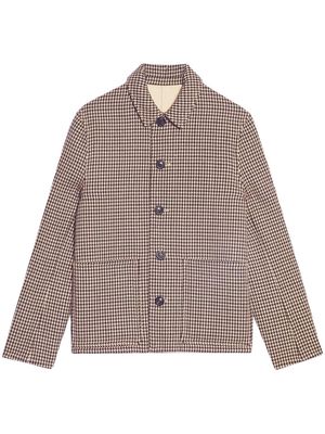 AMI Paris houndstooth pattern single-breasted jacket - Brown