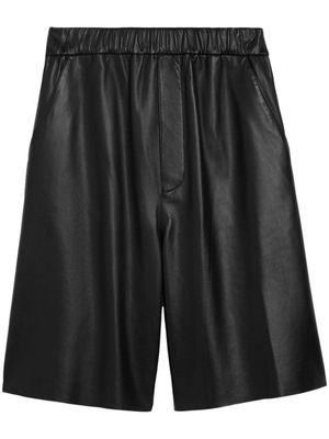 AMI Paris knee-length leather shorts - Black