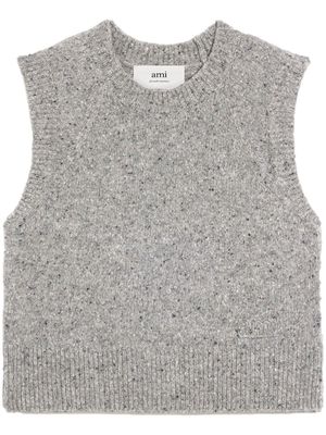 AMI Paris knitted sleeveless jumper - Grey