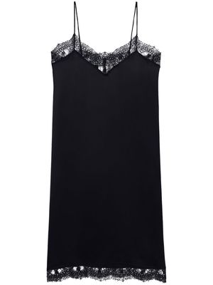 AMI Paris lace-trim slip dress - Black