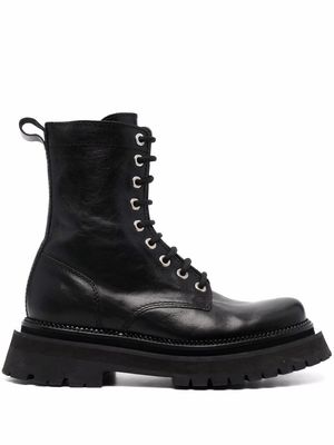 AMI Paris lace-up ridged-sole boots - Black