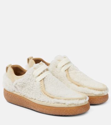 Ami Paris Lace-up shearling loafers