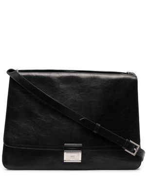 AMI Paris large clasp-fastened leather crossbody bag - Black