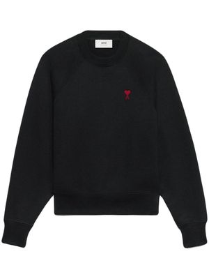AMI Paris logo-embroidered organic-cotton sweatshirt - Black
