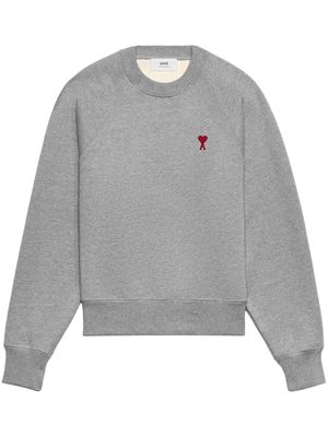AMI Paris logo-embroidered organic-cotton sweatshirt - Grey