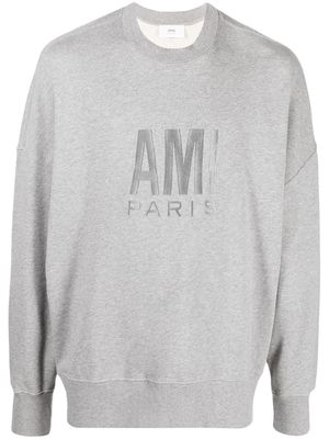 AMI Paris logo-embroidered oversize sweatshirt - Grey