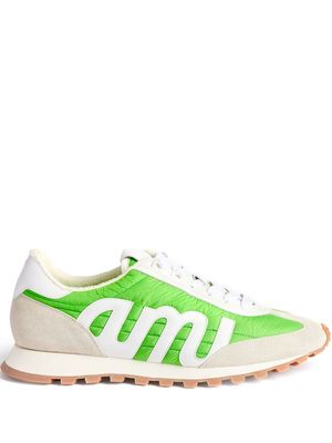 AMI Paris logo-patch panelled low-top sneakers - White