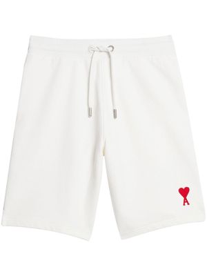 AMI Paris logo-patch track shorts - White