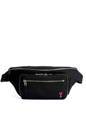 AMI Paris logo-plaque belt bag - Black