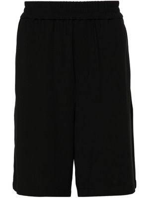 AMI Paris logo-plaque elasticated-waistband shorts - Black