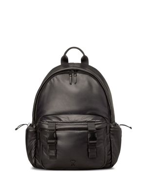 AMI Paris logo-plaque leather backpack - Black