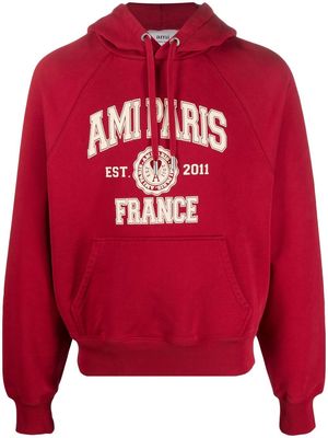 AMI Paris logo-print hoodie - Red