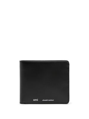 AMI Paris logo-print leather wallet - Black