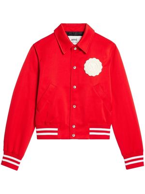 AMI Paris logo-print shirt jacket - Red