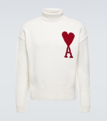 Ami Paris Logo virgin wool turtleneck sweater