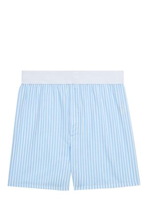 AMI Paris logo-waistband striped cotton boxers - Blue