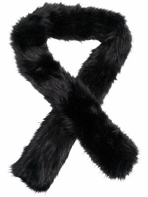 AMI Paris long faux-fur scarf - Black