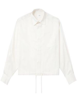 AMI Paris long-sleeve drawstring shirt - White