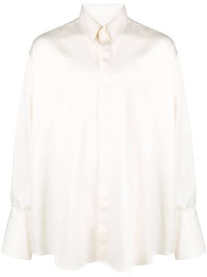 AMI Paris long-sleeve silk blouse - Neutrals