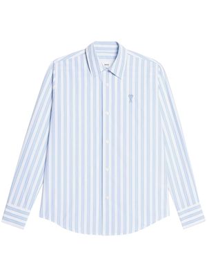 AMI Paris long-sleeve striped cotton shirt - Blue