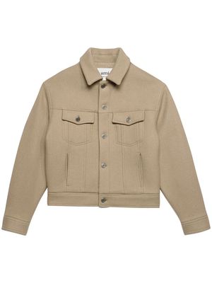 AMI Paris long-sleeve wool jacket - Neutrals