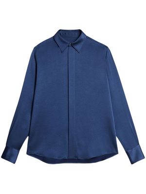 AMI Paris long-sleeved satin shirt - Blue