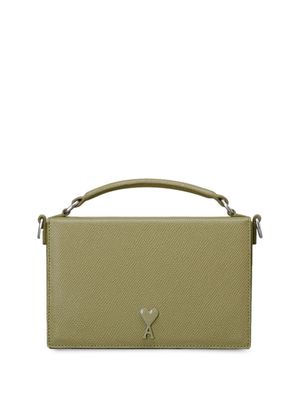 AMI Paris Lunch Box leather tote bag - Green