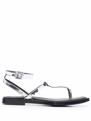 AMI Paris metallic flat sandals - Silver