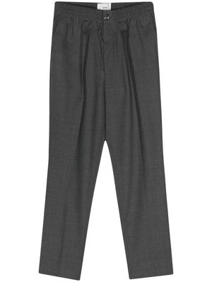 AMI Paris mid-rise cropped tapered trousers - Grey