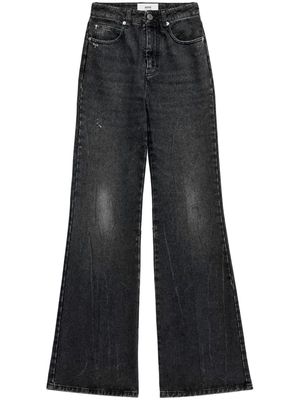 AMI Paris mid-rise wide-leg trousers - Black
