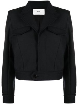 AMI Paris notched-lapel cropped jacket - Black
