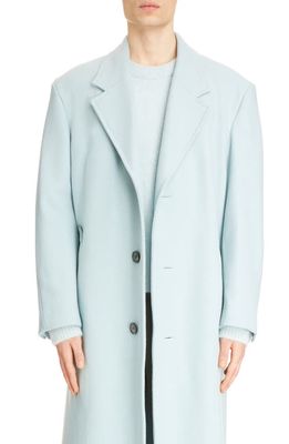 AMI PARIS Oversize Virgin Wool Blend Coat in Aquamarine