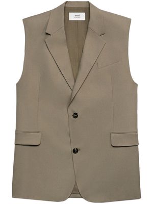 AMI Paris oversize virgin wool waistcoat - Neutrals