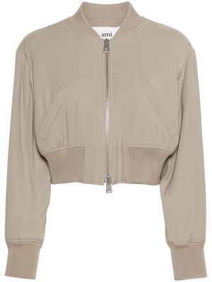 AMI Paris padded bomber jacket - Grey