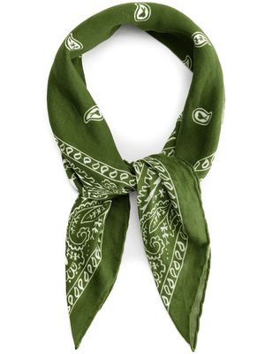 AMI Paris paisley logo-printed bandana - Green