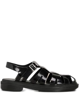 AMI Paris patent-leather caged sandals - Black