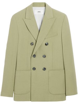 AMI Paris peak-lapels double-breasted blazer - Green