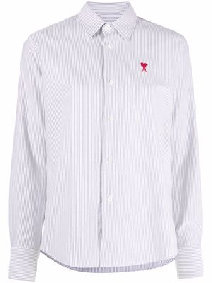 AMI Paris pinstripe Ami de Coeur shirt - Neutrals