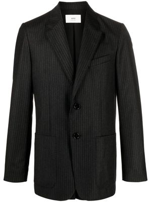 AMI Paris pinstripe-pattern virgin-wool blazer - Black
