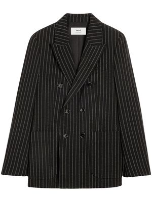 AMI Paris pinstripe-print double-breasted blazer - Black