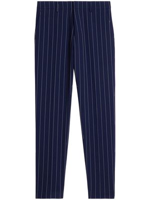 AMI Paris pinstripe-print tapered trousers - Blue