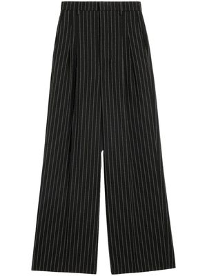 AMI Paris pinstripe-print wide-leg trousers - Black